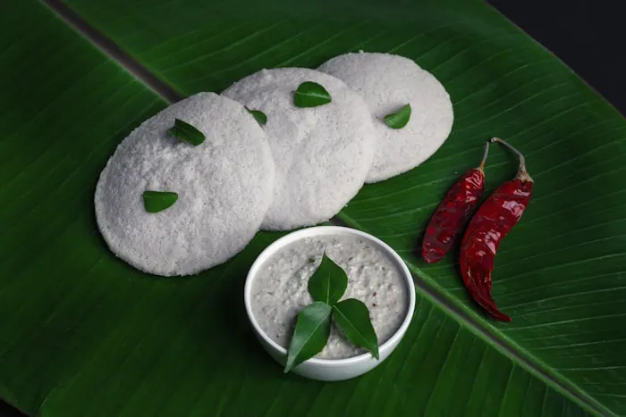 Steaming Idli and Chutney