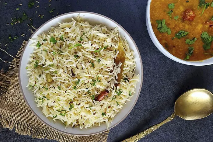 Jeera Rice, Roti and Dal